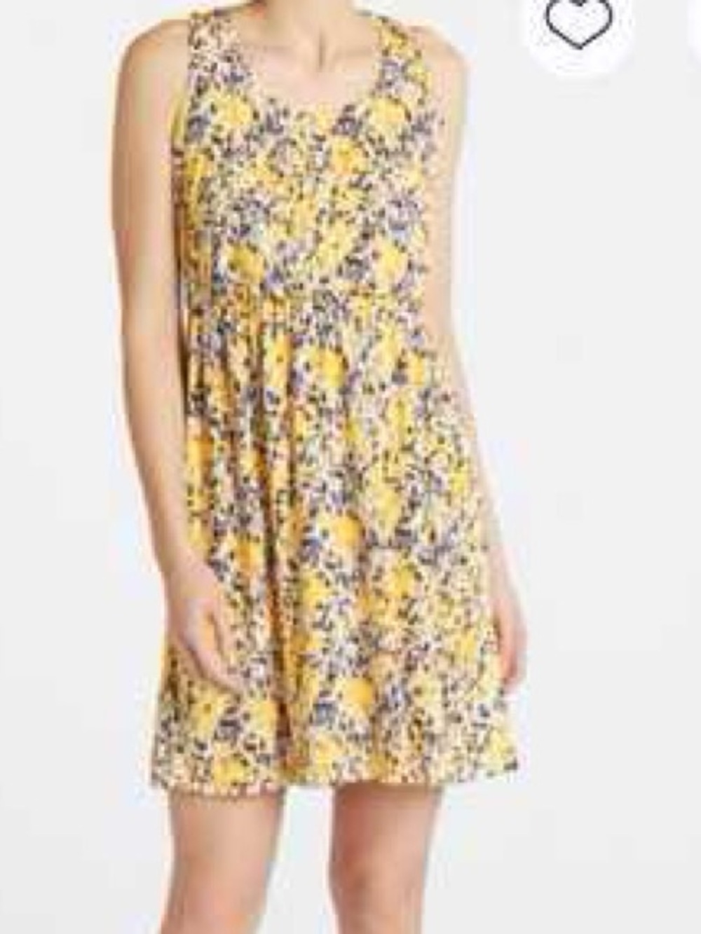 Kaileigh Yellow Floral Sleeveless Midi Dress